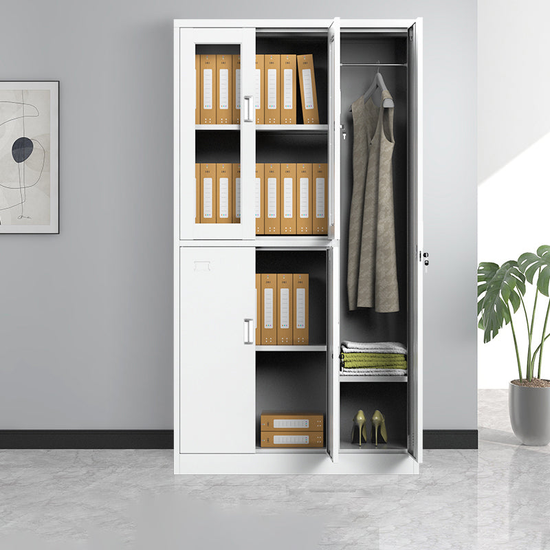 Metal Contemporary Cabinet for Home White Steel Storage Cabinet 5 Clearhalo 'Armoires & Wardrobes' 'armoires_wardrobes' 'Bedroom Furniture' 'furn' 'furn_armoires_wardrobes' 'Furniture' 5544254