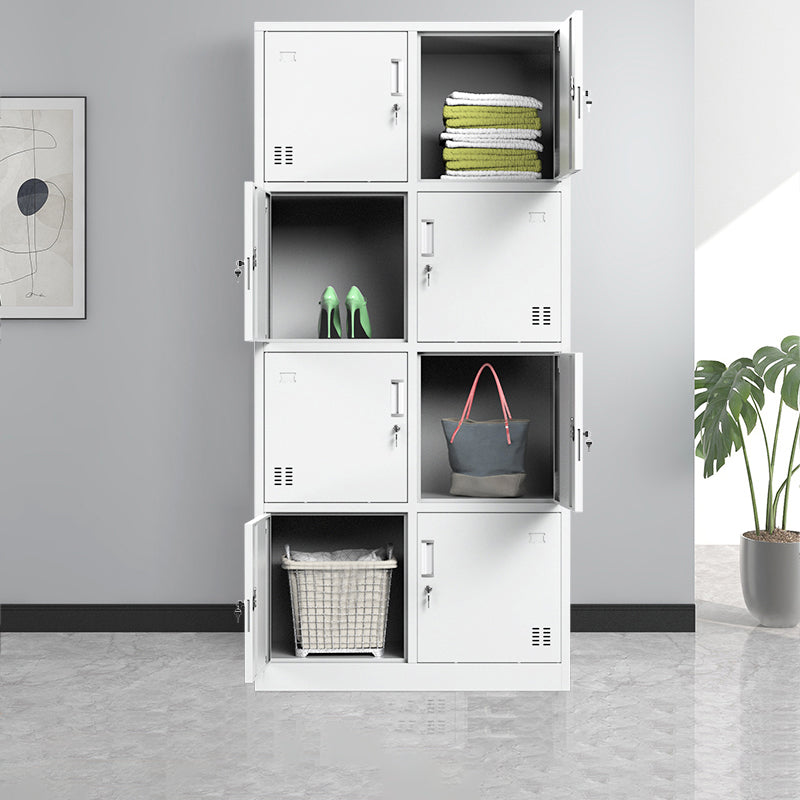 Metal Contemporary Cabinet for Home White Steel Storage Cabinet 8 Clearhalo 'Armoires & Wardrobes' 'armoires_wardrobes' 'Bedroom Furniture' 'furn' 'furn_armoires_wardrobes' 'Furniture' 5544255
