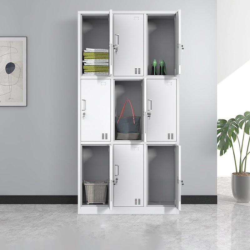 Metal Contemporary Cabinet for Home White Steel Storage Cabinet 9 Clearhalo 'Armoires & Wardrobes' 'armoires_wardrobes' 'Bedroom Furniture' 'furn' 'furn_armoires_wardrobes' 'Furniture' 5544257