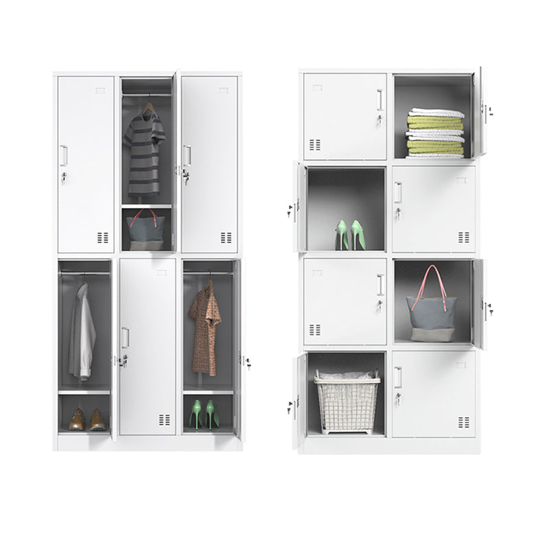Metal Contemporary Cabinet for Home White Steel Storage Cabinet Clearhalo 'Armoires & Wardrobes' 'armoires_wardrobes' 'Bedroom Furniture' 'furn' 'furn_armoires_wardrobes' 'Furniture' 5544260