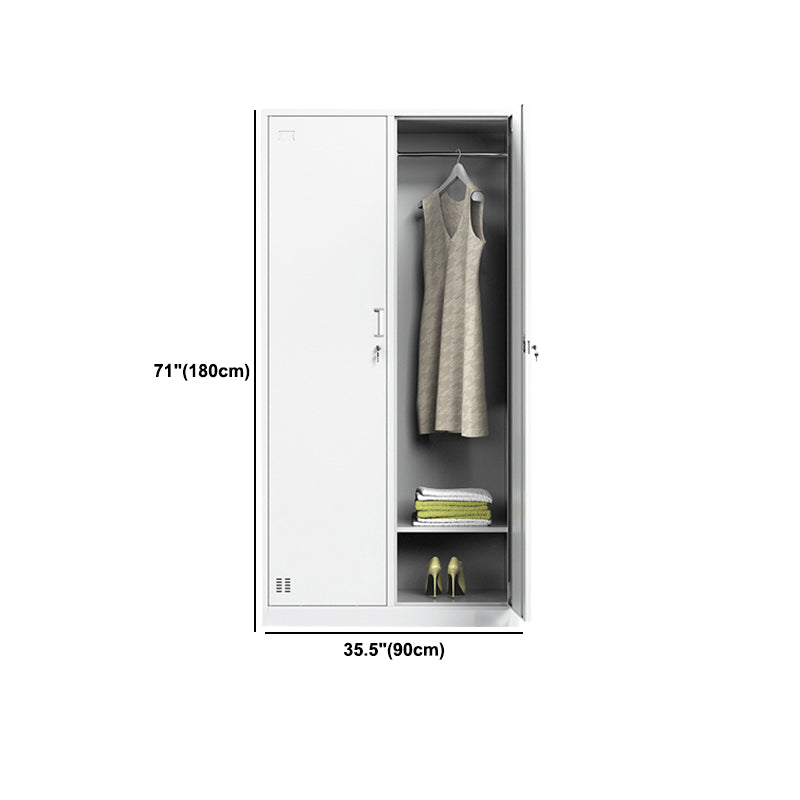 Metal Contemporary Cabinet for Home White Steel Storage Cabinet Clearhalo 'Armoires & Wardrobes' 'armoires_wardrobes' 'Bedroom Furniture' 'furn' 'furn_armoires_wardrobes' 'Furniture' 5544266