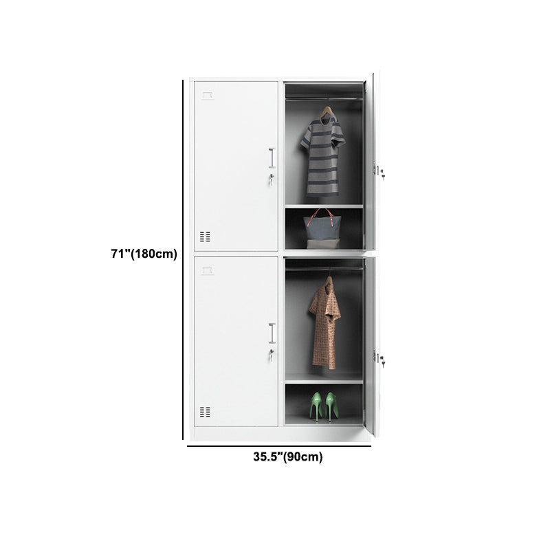 Metal Contemporary Cabinet for Home White Steel Storage Cabinet Clearhalo 'Armoires & Wardrobes' 'armoires_wardrobes' 'Bedroom Furniture' 'furn' 'furn_armoires_wardrobes' 'Furniture' 5544268