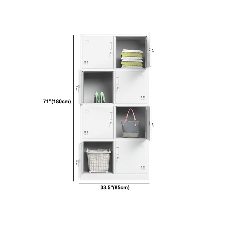 Metal Contemporary Cabinet for Home White Steel Storage Cabinet Clearhalo 'Armoires & Wardrobes' 'armoires_wardrobes' 'Bedroom Furniture' 'furn' 'furn_armoires_wardrobes' 'Furniture' 5544271