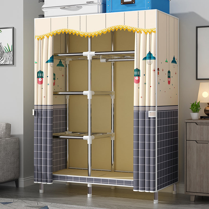 Modern Style Wardrobe Metal 1-Door Wardrobe Closet for Bedroom Clearhalo 'Armoires & Wardrobes' 'armoires_wardrobes' 'Bedroom Furniture' 'furn' 'furn_armoires_wardrobes' 'Furniture' 5544273