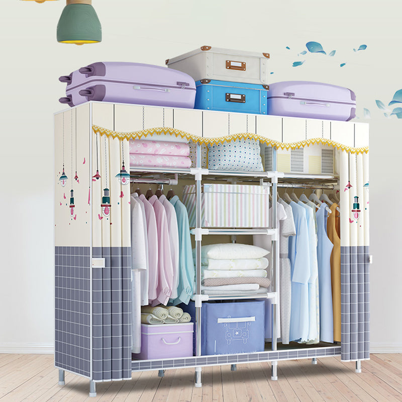 Modern Style Wardrobe Metal 1-Door Wardrobe Closet for Bedroom