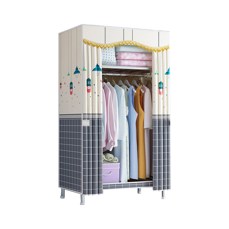 Modern Style Wardrobe Metal 1-Door Wardrobe Closet for Bedroom Clearhalo 'Armoires & Wardrobes' 'armoires_wardrobes' 'Bedroom Furniture' 'furn' 'furn_armoires_wardrobes' 'Furniture' 5544282
