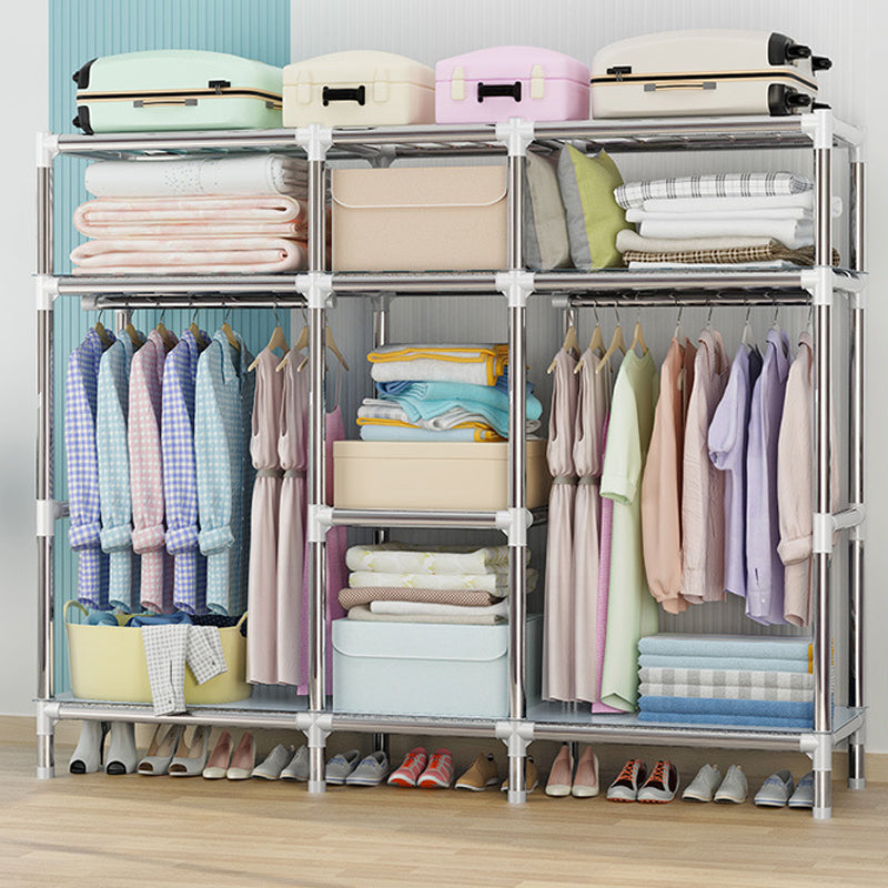 Modern Style Wardrobe Metal 1-Door Wardrobe Closet for Bedroom Clearhalo 'Armoires & Wardrobes' 'armoires_wardrobes' 'Bedroom Furniture' 'furn' 'furn_armoires_wardrobes' 'Furniture' 5544283