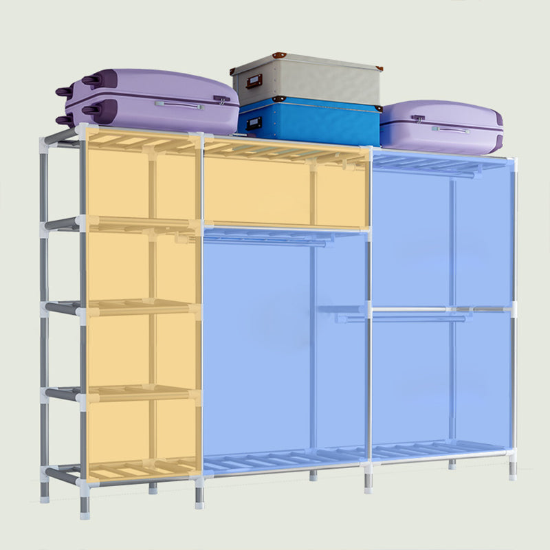 Modern Style Wardrobe Metal 1-Door Wardrobe Closet for Bedroom Clearhalo 'Armoires & Wardrobes' 'armoires_wardrobes' 'Bedroom Furniture' 'furn' 'furn_armoires_wardrobes' 'Furniture' 5544286