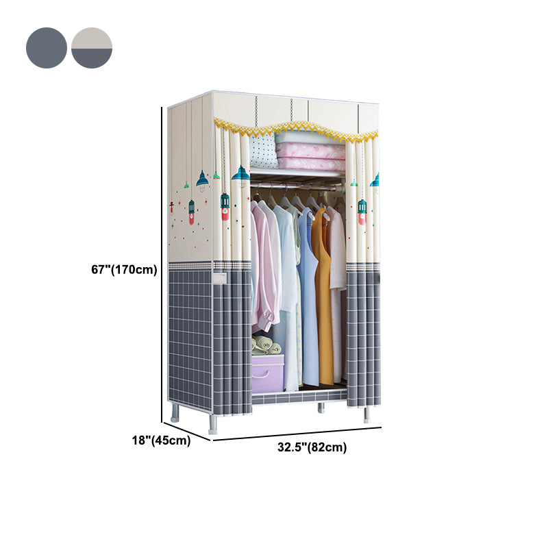 Modern Style Wardrobe Metal 1-Door Wardrobe Closet for Bedroom Clearhalo 'Armoires & Wardrobes' 'armoires_wardrobes' 'Bedroom Furniture' 'furn' 'furn_armoires_wardrobes' 'Furniture' 5544293