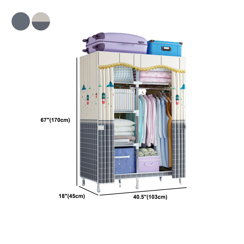 Modern Style Wardrobe Metal 1-Door Wardrobe Closet for Bedroom Clearhalo 'Armoires & Wardrobes' 'armoires_wardrobes' 'Bedroom Furniture' 'furn' 'furn_armoires_wardrobes' 'Furniture' 5544294