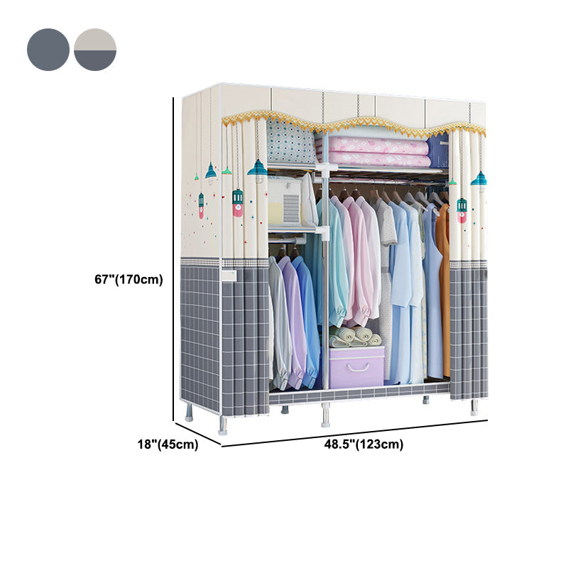 Modern Style Wardrobe Metal 1-Door Wardrobe Closet for Bedroom Clearhalo 'Armoires & Wardrobes' 'armoires_wardrobes' 'Bedroom Furniture' 'furn' 'furn_armoires_wardrobes' 'Furniture' 5544295