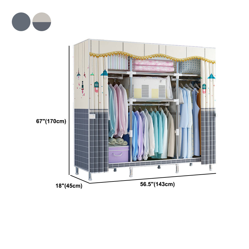 Modern Style Wardrobe Metal 1-Door Wardrobe Closet for Bedroom Clearhalo 'Armoires & Wardrobes' 'armoires_wardrobes' 'Bedroom Furniture' 'furn' 'furn_armoires_wardrobes' 'Furniture' 5544296