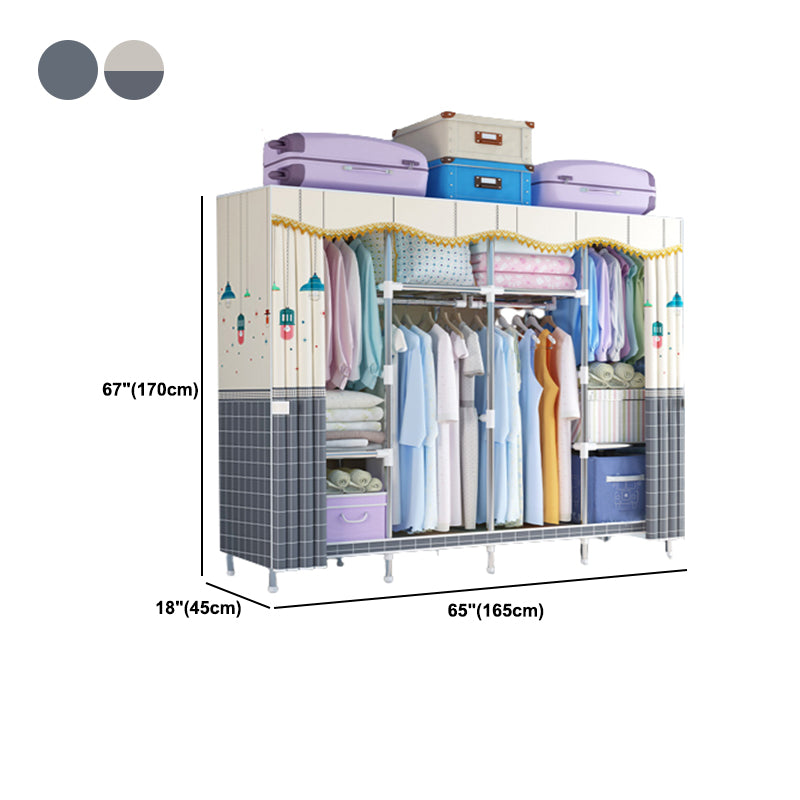 Modern Style Wardrobe Metal 1-Door Wardrobe Closet for Bedroom Clearhalo 'Armoires & Wardrobes' 'armoires_wardrobes' 'Bedroom Furniture' 'furn' 'furn_armoires_wardrobes' 'Furniture' 5544297