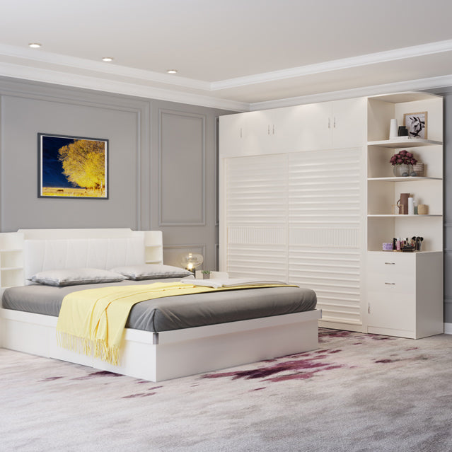 Armario blanco moderno Armario Armario de madera Gabinete con estantes