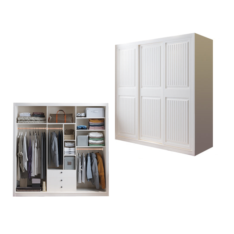 Wit gemanipuleerde houten garderobe kast moderne garderobe armoire