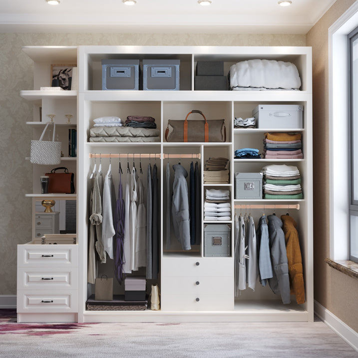 Wit gemanipuleerde houten garderobe kast moderne garderobe armoire