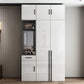 Modern Solid Wood Wardrobe for Home High Gloss White Cabinet