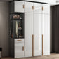Modern Solid Wood Wardrobe for Home High Gloss White Cabinet