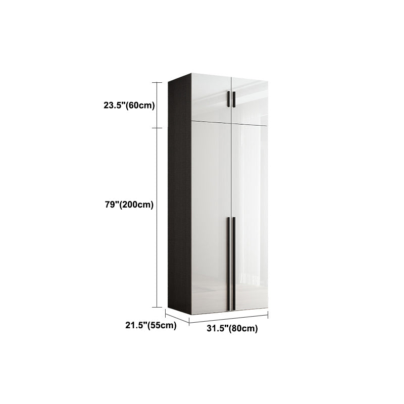 Modern Solid Wood Wardrobe for Home High Gloss White Cabinet