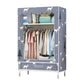 Steel Frame Wardrobe Cabinet Modern Style Wardrobe Armoire with Drawer Clearhalo 'Armoires & Wardrobes' 'armoires_wardrobes' 'Bedroom Furniture' 'furn' 'furn_armoires_wardrobes' 'Furniture' 5544432