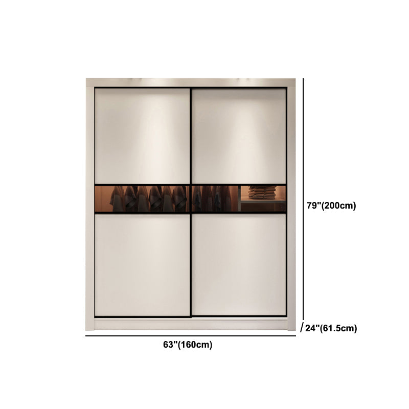 白いエンジニアリングされた木製のワードローブクローゼットベッドルーム用の現代的なワードローブ