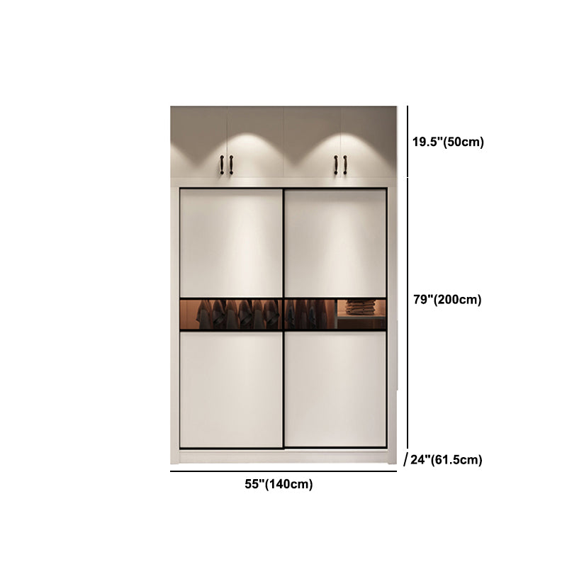 白いエンジニアリングされた木製のワードローブクローゼットベッドルーム用の現代的なワードローブ