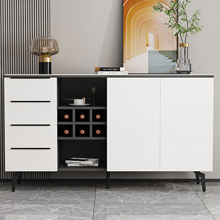 Stone Top Sideboard Contemporary Sideboard with Door and Drawer for Dining Room Clearhalo 'buffet_sideboard' 'Buffets & Sideboards' 'furn' 'furn_buffet_sideboard' 'Furniture' 'Kitchen & Dining Furniture' 5544621