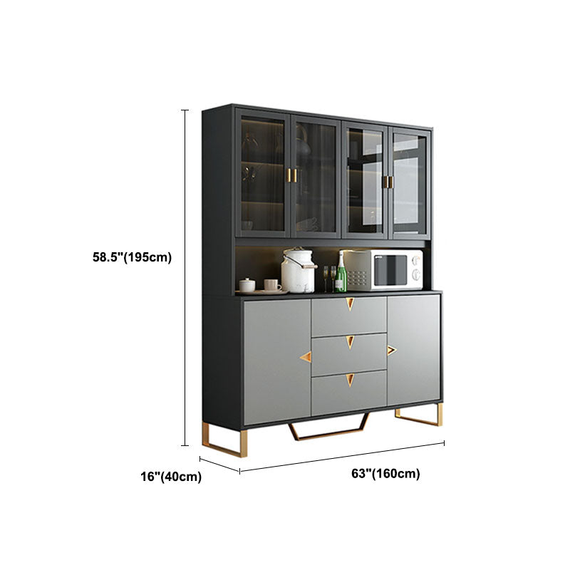 Sideboard in legno ingegnerizzato contemporaneo con porta e cassetto per la cucina