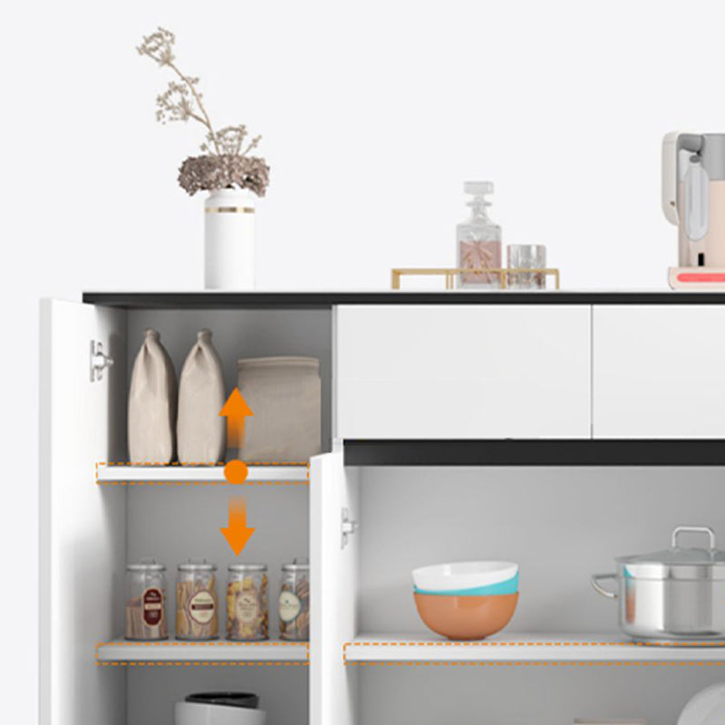 Sideboard di pietra di pietra moderna bianca con porta per la cucina