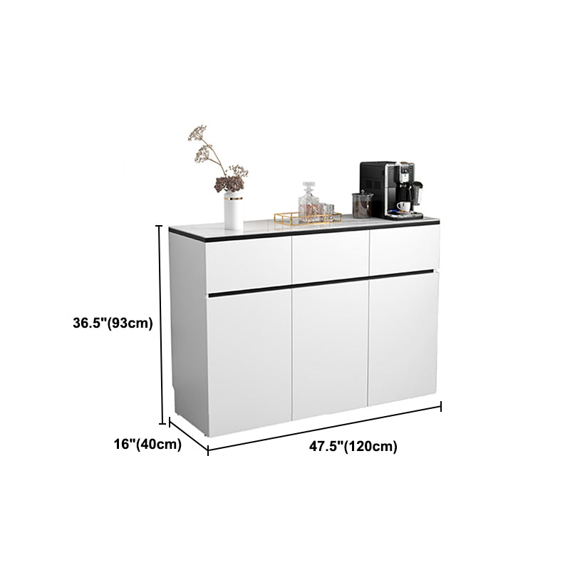 Sideboard di pietra di pietra moderna bianca con porta per la cucina