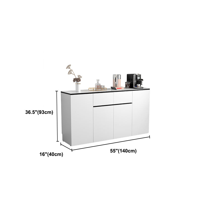 Sideboard di pietra di pietra moderna bianca con porta per la cucina