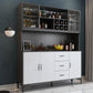 Modern Sideboard Wood Frame and Stone Top Sideboard with Door for Kitchen