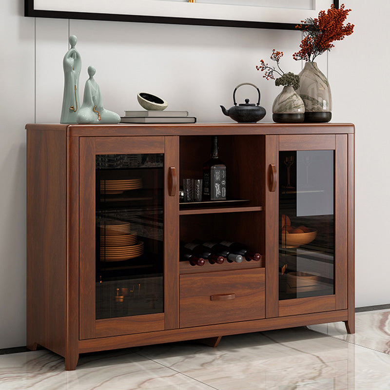 Contemporary Side Board Brown Engineered Wood Sideboard for Dining Room 50"L x 16"W x 32"H Clearhalo 'buffet_sideboard' 'Buffets & Sideboards' 'furn' 'furn_buffet_sideboard' 'Furniture' 'Kitchen & Dining Furniture' 5544798