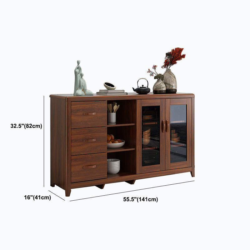 Contemporary Side Board Brown Engineered Wood Sideboard for Dining Room Clearhalo 'buffet_sideboard' 'Buffets & Sideboards' 'furn' 'furn_buffet_sideboard' 'Furniture' 'Kitchen & Dining Furniture' 5544813
