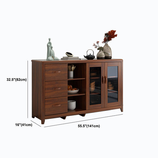 Contemporary Side Board Brown Engineered Wood Sideboard for Dining Room Clearhalo 'buffet_sideboard' 'Buffets & Sideboards' 'furn' 'furn_buffet_sideboard' 'Furniture' 'Kitchen & Dining Furniture' 5544813