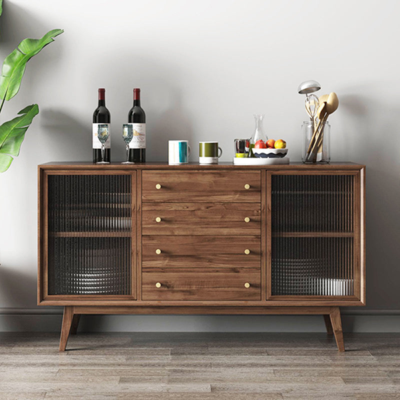 Porta della scheda laterale contemporanea e cassetto Sideboard in legno massiccio per sala da pranzo