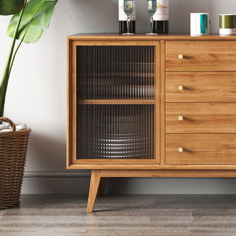 Porta della scheda laterale contemporanea e cassetto Sideboard in legno massiccio per sala da pranzo