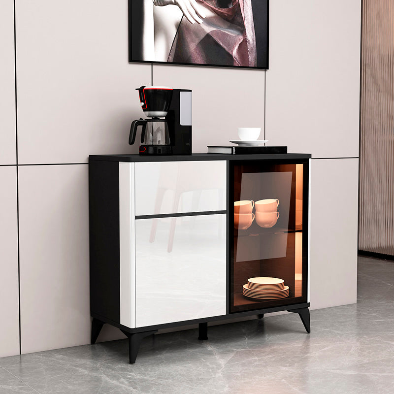 Contemporary Side Board Engineered Wood Sideboard for Kitchen 31"L x 16"W x 35"H White Clearhalo 'buffet_sideboard' 'Buffets & Sideboards' 'furn' 'furn_buffet_sideboard' 'Furniture' 'Kitchen & Dining Furniture' 5544865