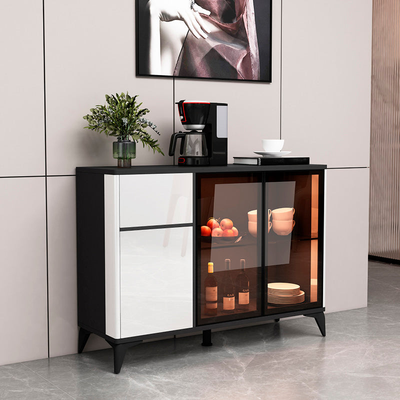 Contemporary Side Board Engineered Wood Sideboard for Kitchen White Clearhalo 'buffet_sideboard' 'Buffets & Sideboards' 'furn' 'furn_buffet_sideboard' 'Furniture' 'Kitchen & Dining Furniture' 5544866