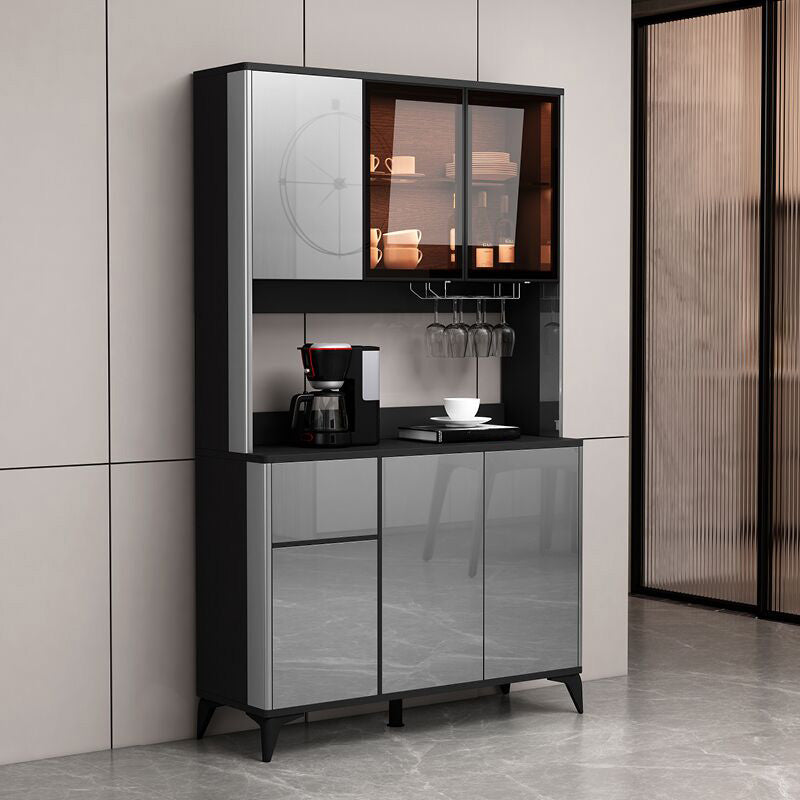 Contemporary Side Board Engineered Wood Sideboard for Kitchen Grey Clearhalo 'buffet_sideboard' 'Buffets & Sideboards' 'furn' 'furn_buffet_sideboard' 'Furniture' 'Kitchen & Dining Furniture' 5544882