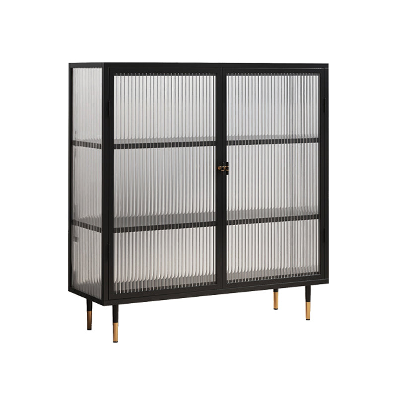 Moderno soggiorno tavolo tavolo in metallo porte in vetro cassetta