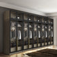 Kleiderschrank im zeitgenössischen Stil grauer Farbglasgarderobe Schrank