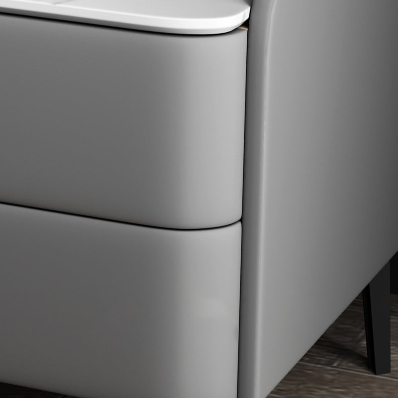 Glam Glam 2 Drawer Stone Stone Top Boing Mots en bois massif Comprend la table de chevet de lit