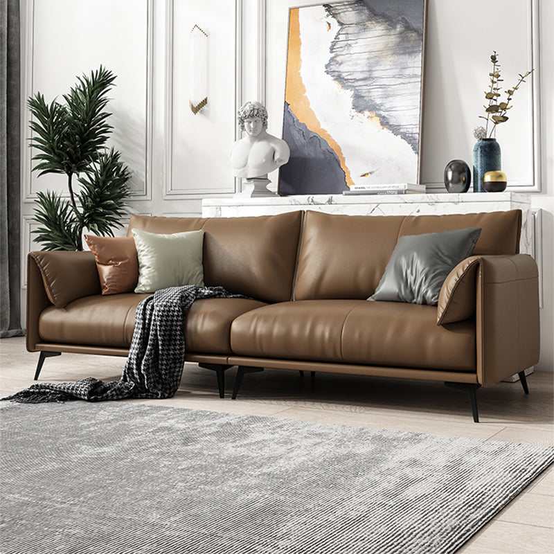 Contemporary Brown Cushions Standard Pillow Top Arm Stain Resistant Sofa Clearhalo 'furn' 'furn_sofas' 'Furniture' 'Living Room Furniture' 'Sofa' 'sofas' 5545397