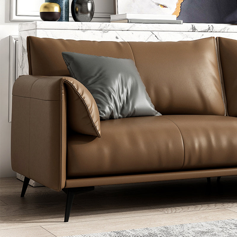 Contemporary Brown Cushions Standard Pillow Top Arm Stain Resistant Sofa Clearhalo 'furn' 'furn_sofas' 'Furniture' 'Living Room Furniture' 'Sofa' 'sofas' 5545400