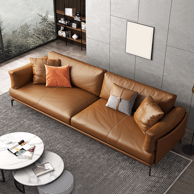 Coussins bruns contemporains Standard Oreiller Top Bras canapé en cuir authentique