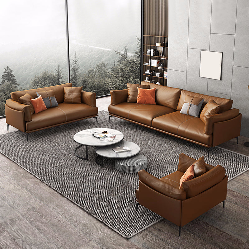 Coussins bruns contemporains Standard Oreiller Top Bras canapé en cuir authentique