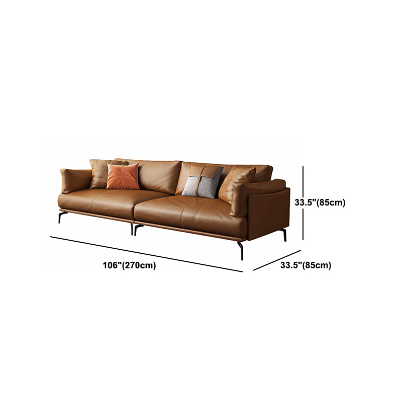 Coussins bruns contemporains Standard Oreiller Top Bras canapé en cuir authentique