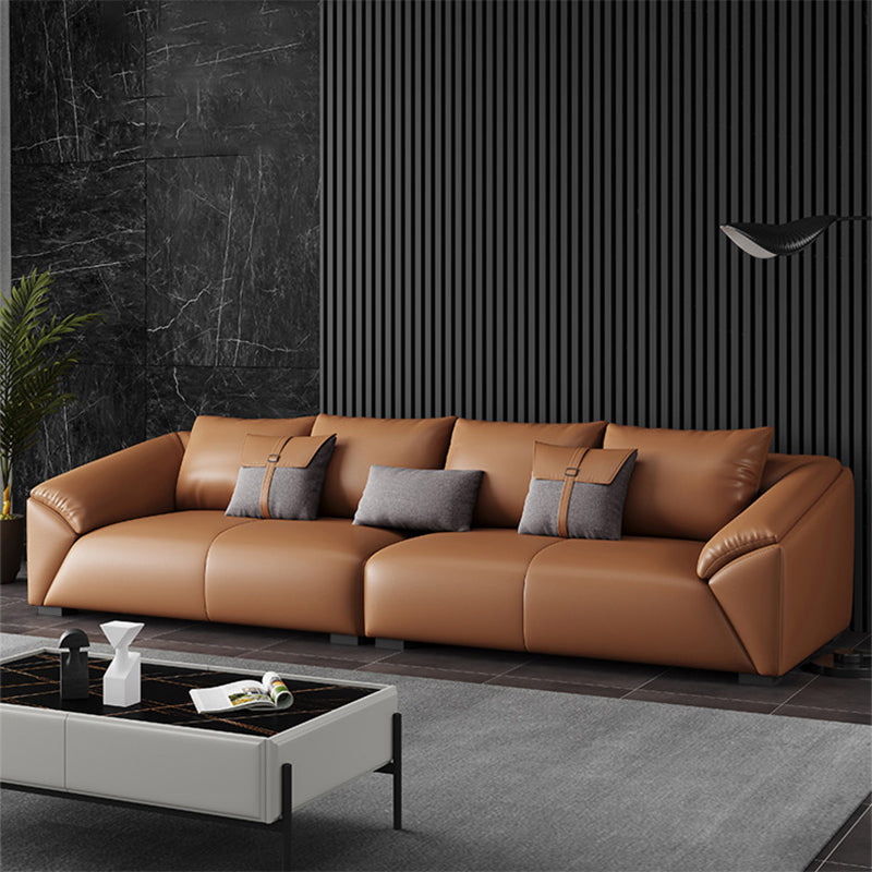 Contemporary Cushions Sloped Arm for Living Room Stationary Sofa