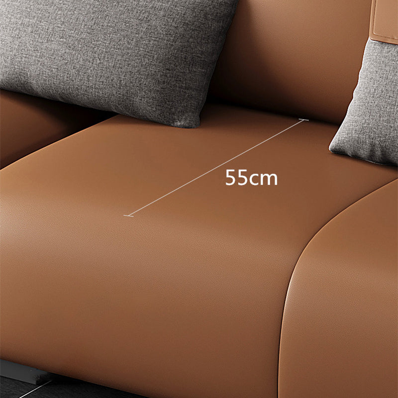 Contemporary Cushions Sloped Arm for Living Room Stationary Sofa